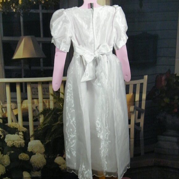 Robe de bouquetière ou première communion avec dentelle et perles - Picture 5 of 5